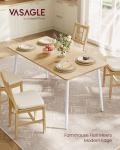 VASAGLE Dining Table, Dining Room Table for 4-6 People, Modern Farmhouse, for Kitchen, Quick Assembly, Heat-Resistant Surface, 29.5 x 55.1 x 29.5 Inches, Golden Oak and Cloud White UKDT100N01V2