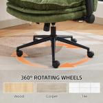 UMBFUN Criss Cross Chair with Flip-up Arms, Wide Criss Legged Chair with 3 Layer Cushion, Ergonomic Office Desk Chair with Wheels, Swivel Vanity Chair for Office, Living Room, Bedroom, Chenille Green