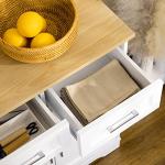 HOMCOM Sideboard Buffet Cabinet with 3 Storage Drawers, Kitchen Cabinet, Coffee Bar, with Adjustable Shelf for Living Room, White