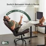 amseatec, Office Chair, Executive Leather Chair Home Office Desk Chairs, Ergonomic Computer Desk Chair with Adjustable Flip-Up Arms, Lumbar Support Swivel Task Chair with Rocking Function (Brown)