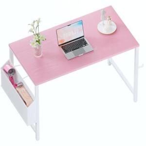 Pamray 32 Inch Computer Desk for Small Spaces with Storage Bag, Home Office Work Desk with Headphone Hook, Small Office Desk Study Writing Table