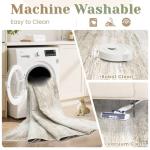 Washable Rug 6x9 Area Rugs for Living Room: Neutral Soft Rug Abstract Non Slip Low Pile Modern Carpet for Bedroom Kitchen Nursery Office Dining Room Indoor (Beige, 6'x9')