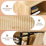 LYNCOHOME Fluted Lift Top Coffee Table with Storage, Modern Coffee Table for Living Room, Home Office(Natural)