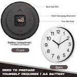 Inbagi 12 Pieces Silent Wall Clocks 10 Inches Quartz Analog Clocks Non Ticking Round Easy to Read Battery Operated for Classroom Office School Kitchen Bedroom Living Room Decorative