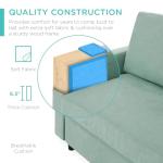 Best Choice Products Upholstered Sectional Sofa for Home, Apartment, Dorm, Bonus Room, Compact Spaces w/Chaise Lounge, 3-Seat, L-Shape Design, Reversible Ottoman Bench, 680lb Capacity - Aqua