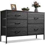 5-Drawer Bedroom Dresser with Organizers, Wide Chest for Living Room, Fabric Storage Furniture