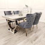 # Dining Room Furniture Restaurant Tables Dining Table Silver Dining Set With 4 Chairs #