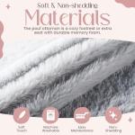 Munivo Cozy Plush Grey Pouf | Living Room Ottoman Footrest at 20 x 15 Inches | Soft, Non-Shedding Round Stool Sofa Ottoman with Supportive Foam Filling | Foot Rest for Couch