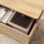 LYNCOHOME Fluted Lift Top Coffee Table with Storage, Modern Coffee Table for Living Room, Home Office(Natural)
