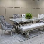 # Dining Room Furniture Restaurant Tables Dining Table Silver Dining Set With 4 Chairs #