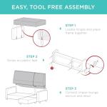 Best Choice Products Upholstered Sectional Sofa for Home, Apartment, Dorm, Bonus Room, Compact Spaces w/Chaise Lounge, 3-Seat, L-Shape Design, Reversible Ottoman Bench, 680lb Capacity - Aqua