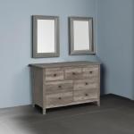 Vikiullf 7 Drawer Dresser - Wooden Bedroom Dressers, Grey Storage Drawers Cabinet for Bedroom, Living Room, Farmhouse Dresser Organizer, Rust Chest of Drawers