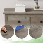 Vikiullf 7 Drawer Dresser - Wooden Bedroom Dressers, Grey Storage Drawers Cabinet for Bedroom, Living Room, Farmhouse Dresser Organizer, Rust Chest of Drawers