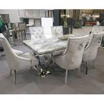 # Dining Room Furniture Restaurant Tables Dining Table Silver Dining Set With 4 Chairs #