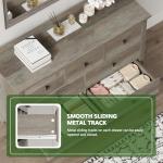 Vikiullf 7 Drawer Dresser - Wooden Bedroom Dressers, Grey Storage Drawers Cabinet for Bedroom, Living Room, Farmhouse Dresser Organizer, Rust Chest of Drawers