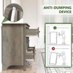 Vikiullf 7 Drawer Dresser - Wooden Bedroom Dressers, Grey Storage Drawers Cabinet for Bedroom, Living Room, Farmhouse Dresser Organizer, Rust Chest of Drawers