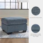 Signature Design by Ashley Cashton Contemporary Crosshatched Upholstered Ottoman, Blue