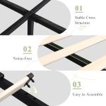 Feonase Upholstered King Size Bed Frame with 4 Storage Drawers, Large Wingback Headboard, No Box Spring Needed, Black