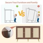 Shintenchi Large Rattan Storage Cabinet, Modern Sideboard Cabinet, Accent Large Storage Space Cabinet with Rattan Decorated Doors for Living Room, Dining Room