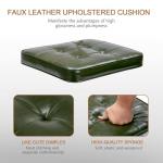 Zesthouse Natural Rattan Dining Chairs Set of 2, Modern Dining Room Chairs with Solid Wood Back for Kitchen Living Room, Mid Century Breuer Design Inspired, Upholstered Faux Leather Green