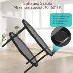 Yusong Round Glass Coffee Tables for Living Room, 2-Tier Circle Coffee Table with Storage, 26" Modern Center Accent Table with Light Black Glass, Small End Table for Small Space, Bedroom