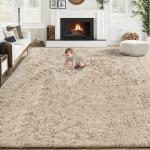 8x10 Area Rug for Living Room: Fluffy Shag Soft Washable Rugs Large Fuzzy Plush Indoor Carpet for Bedroom Nursery Playroom Kids Girls Boys Room (Camel, 8'x10')