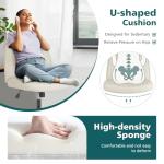 OLIXIS Criss Cross Chair with Wheels Wide Cross Legged Office Desk Vanity Chair Comfy Fabric Armless Adjustable Swivel for Home Computer Task PU Beige