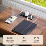 Nasonet Night Stand Set 2, Fluted Nightstand with Charging Station, Wood Bedside Table with Drawer & Storage Shelf, Modern End Tables for Bedroom Sofa Couch Office, Walnut