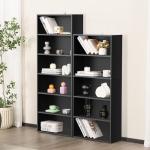 Sweetcrispy Industrial 6 Shelf Bookcase - Large 63 Inch Tall Floor Standing Open Bookshelf with Anti-Tipping Device for Home Office, Living Room, and Bedroom Storage, Black