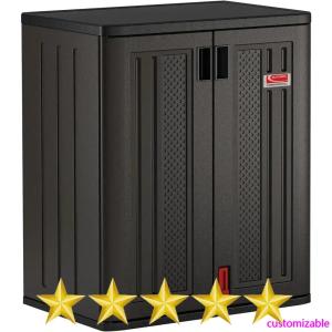 NEW-9 Cubic Ft. Heavy-Duty Resin Cabinet with 2 Shelves, Dark Grey