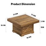 Lareth Coffee Table 31.5 in Rustic Center Table with X Design Wooden Pedestal for Living Room, Small Square Home Office Tea Accent Table for Dining Room Apartment, Walnut