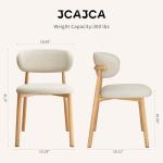 JCAJCA Kitchen Dining Chairs Set of 2 Modern Soft Linen Farmhouse Dining Room Chair with Metal Legs, Beige/Original