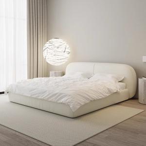 Decor Aesthetic Double Bed Art Queen Size Soft Backrest Headboard Beds Bedside Table Drawers Bedroom Sets Full Set Furniture