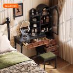 A16 Cabinet Makeup Vanity Table Closets Jewelry Bedside Stool Dressing Table Wood Vintage Chair Penteadeira Postmodern Furniture