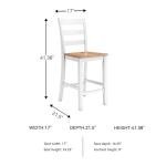 Signature Design by Ashley Gesthaven Solid Wood Frame Counter Height Barstool, Set of 2, White/Natural