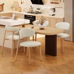 JCAJCA Kitchen Dining Chairs Set of 2 Modern Soft Linen Farmhouse Dining Room Chair with Metal Legs, Beige/Original