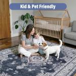 WEZVIX Washable 8x10 Area Rug for Living Room,Traditional Vintage Floral Large Rug,Soft Low Pile Boho Carpet for Dining Room,Guestroom,Office,Kids Room,Farmhouse,Nursery,Living Room Decor