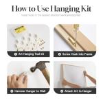 Framed Boho Neutral Abstract Wall Art for Living Room, 3 Piece Mid Century Modern Painting Prints, Minimalist Geometric Canvas Artwork for Dining Room Bedroom Hallway Office Wall Decor, 16x24 In