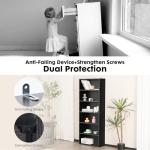 Sweetcrispy Industrial 6 Shelf Bookcase - Large 63 Inch Tall Floor Standing Open Bookshelf with Anti-Tipping Device for Home Office, Living Room, and Bedroom Storage, Black