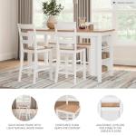 Signature Design by Ashley Gesthaven Solid Wood Frame Counter Height Barstool, Set of 2, White/Natural