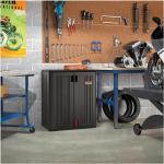 NEW-9 Cubic Ft. Heavy-Duty Resin Cabinet with 2 Shelves, Dark Grey