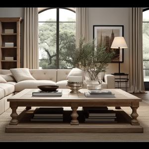 *---Fair Price Nordic European Style Oak Wood Frame High Quality Coffee Table