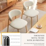 JCAJCA Kitchen Dining Chairs Set of 2 Modern Soft Linen Farmhouse Dining Room Chair with Metal Legs, Beige/Original