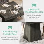 Tribesigns Square Dining Table for 4, 31.5-Inch Small Kitchen Table with Sturdy Pedestal Base, Farmhouse Dinner Table for Dining Room, Living Room, Kitchen (Gray)