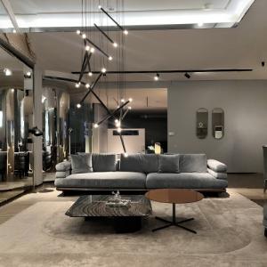 New Luxury Italian Design Modular Leather Fabric Single Seat Sofa Living Room Apartment Mall or Hotel