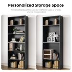 Sweetcrispy Industrial 6 Shelf Bookcase - Large 63 Inch Tall Floor Standing Open Bookshelf with Anti-Tipping Device for Home Office, Living Room, and Bedroom Storage, Black