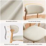 JCAJCA Kitchen Dining Chairs Set of 2 Modern Soft Linen Farmhouse Dining Room Chair with Metal Legs, Beige/Original