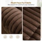 6 - Seater Power Reclining Living Room Sectional Sofa with Wireless Charger, Plush Faux Fur Couch with 2 Recliner