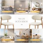 JCAJCA Kitchen Dining Chairs Set of 2 Modern Soft Linen Farmhouse Dining Room Chair with Metal Legs, Beige/Original