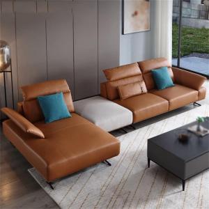 Living Room Leather Sofa Small Flat Set Combination Home Furniture